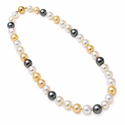 18K  Multicolor South Sea Pearl Necklace